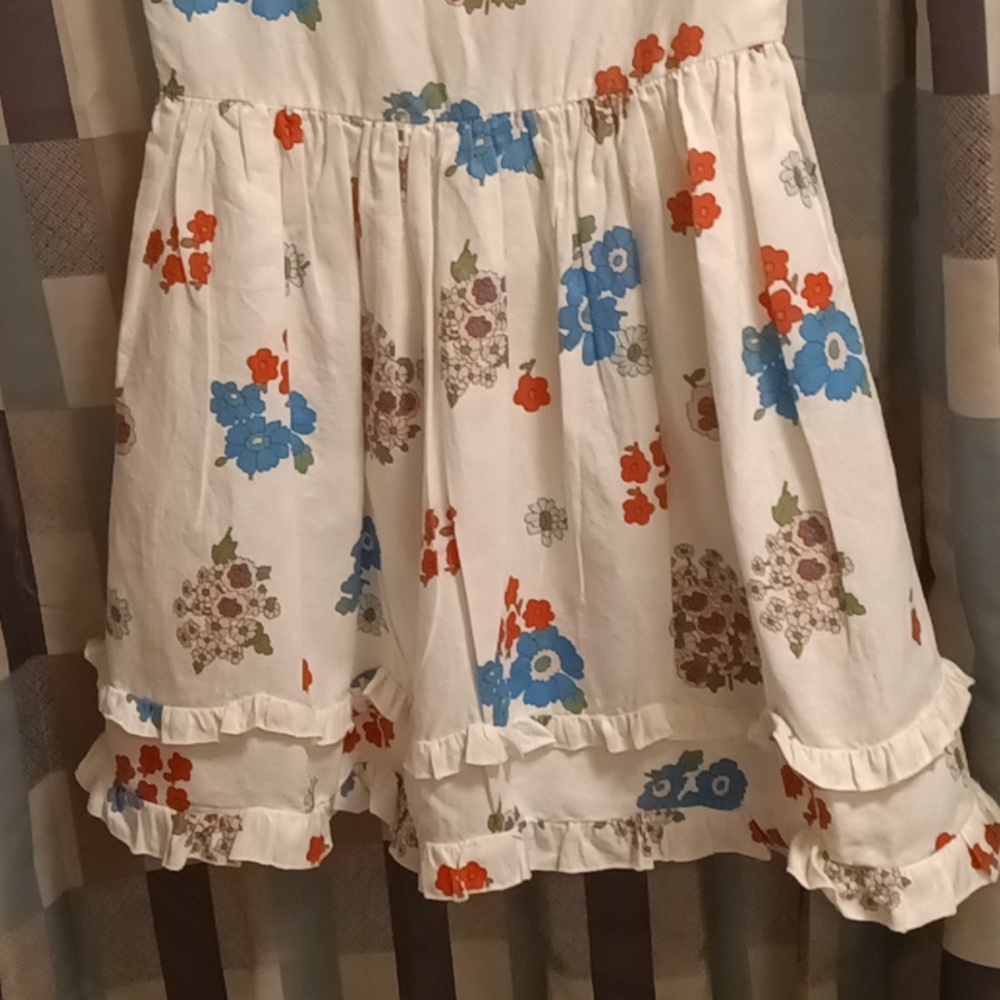 FINAL PRICE Mini Boden white multi-colored floral print dress - Picture 8 of 15